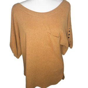 3/$20 Mustard studded 3/4 slv sweater small